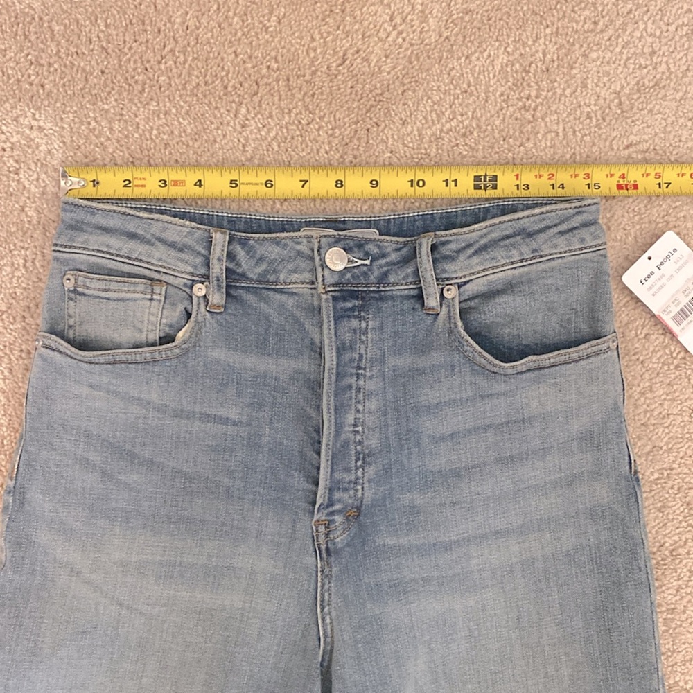 Free People NWT Women's High Rise Wide Leg Jeans Size 29 Blue Button Fly - Picture 10 of 14